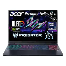 Acer - Predator Helios Neo 16 AI 16" Gaming Laptop WQXGA Intel Core Ultra 9 275HX 64GB 2TB SSD RTX 5070 Ti PHN16-73-95NT - Black