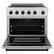 Angle. ZLINE - 36 in. Wide 5 Elements Autograph 5.2 cu. ft. Paramount Freestanding Induction Range with Electric Oven w/ Black Accents - Stainless Steel.