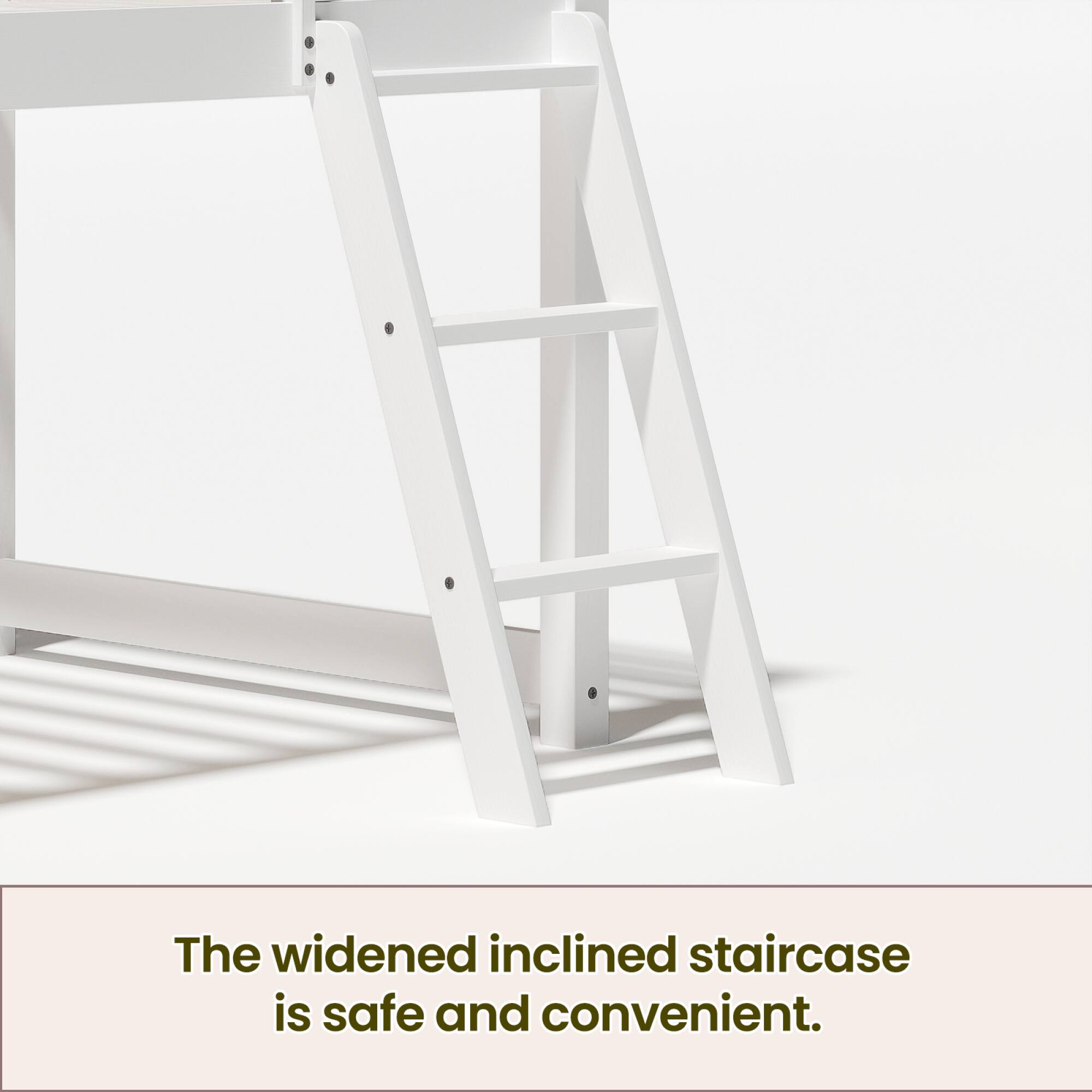The widened inclined staircase is safe and convenient.