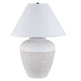Hudson&Canal - Chiara 23" Tall Ceramic Table Lamp with Fabric Shade Terracotta/ - White