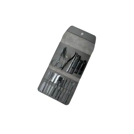 Front. Beauty Hub Ecommerce - Gray Portable Travel Case Nail Kit - Gray.