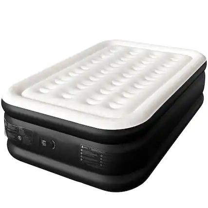 Front. Cherimor - CHERIMOR 18" Full Air Mattress, Built-In Pump, Raised, Auto Inflate, Carrying Case, 600 lb Capacity - Black.
