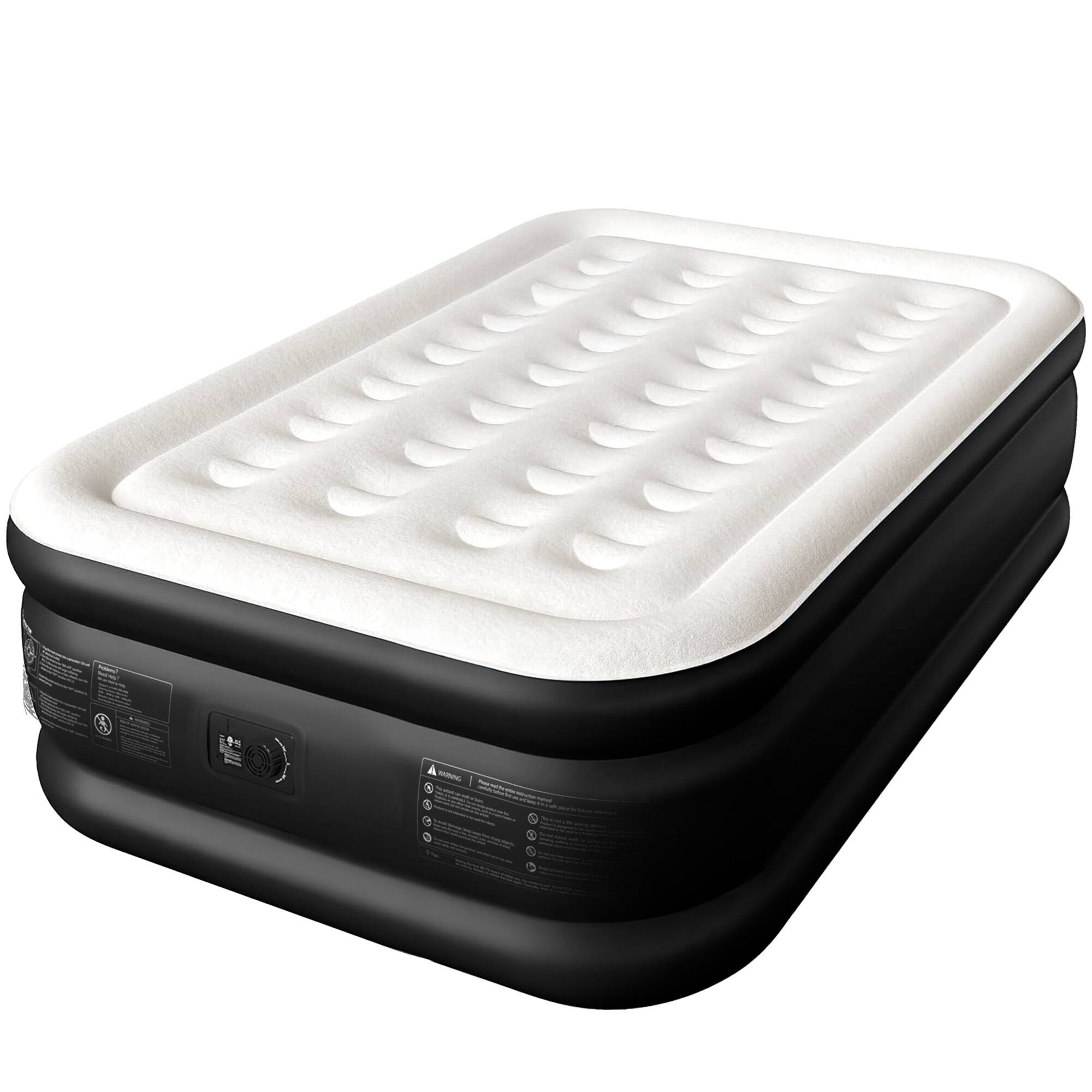 Front. Cherimor - CHERIMOR 18" Full Air Mattress, Built-In Pump, Raised, Auto Inflate, Carrying Case, 600 lb Capacity - Black.