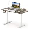 Front. Costway - Costway 48" x 24" Electric Standing Desk with LED Display 2 Memory Height Settings for Home - Gray+White.