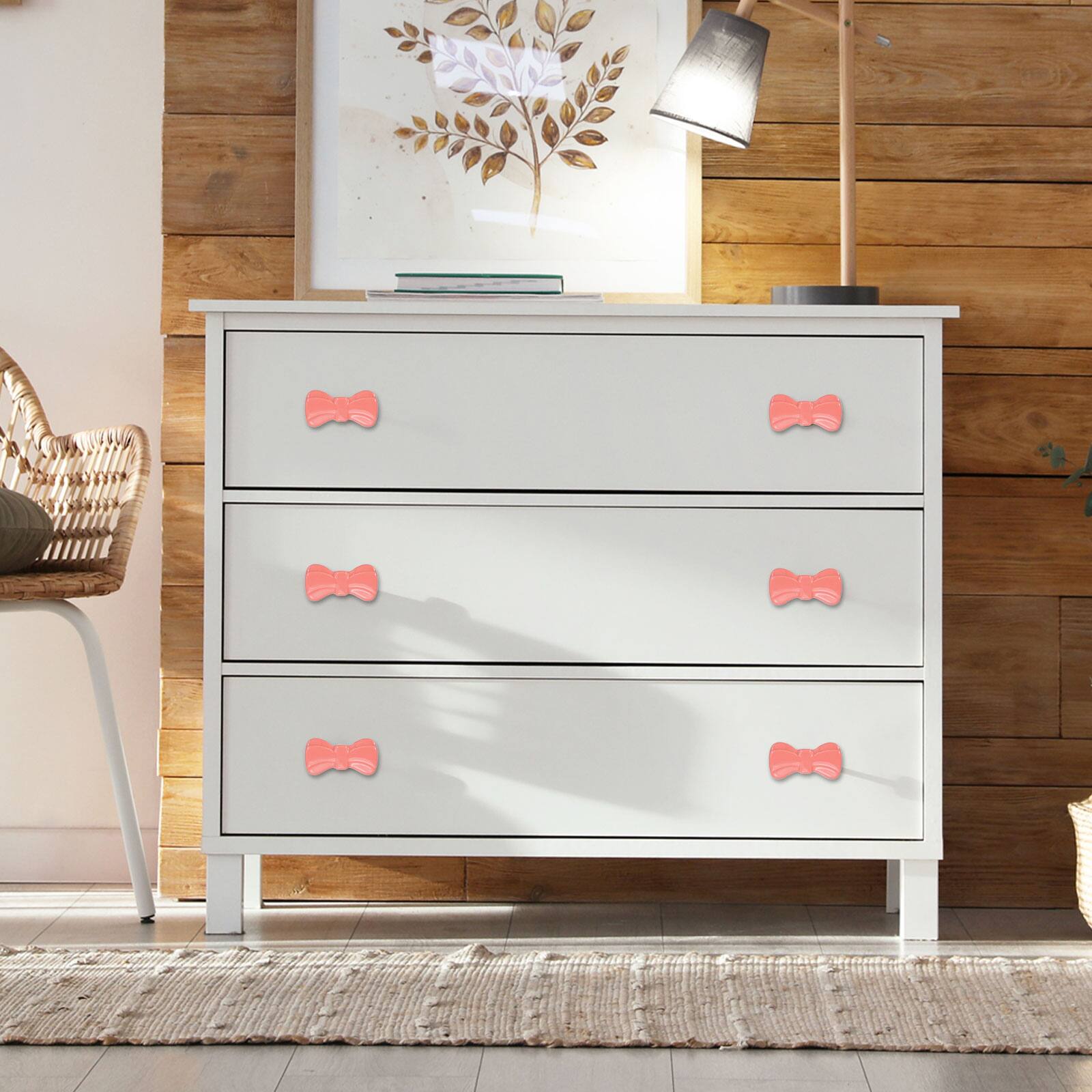 Alt View 5. Unique Bargains - 2pcs Butterfly Ceramic Cabinet Knobs, Decorative Drawer Pulls w/ Screws for Cupboards - Yellow.
