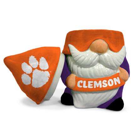 Front. Pegasus - Clemson Tigers 12.5oz. Holiday Gnome Ceramic Candle - Multicolor.