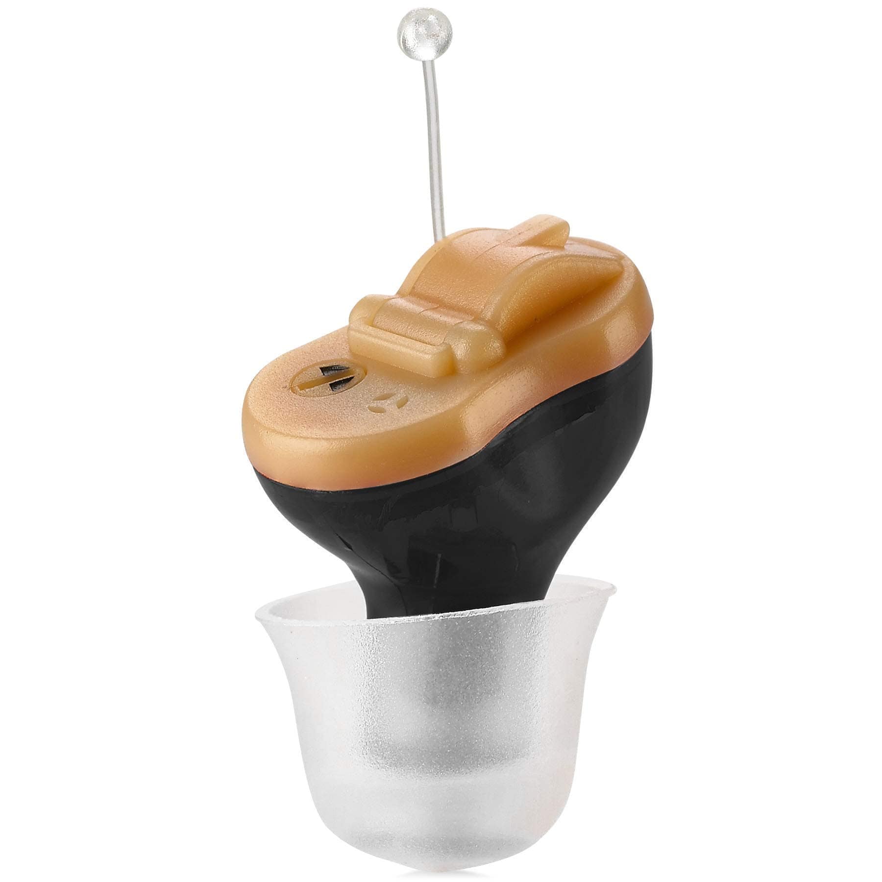 MEDca - Digital Hearing Amplifier - Invisible in Canal (CIC) in-Ear Mini Sound Enhancer Set, Near-Invisible - Left Ear - Black