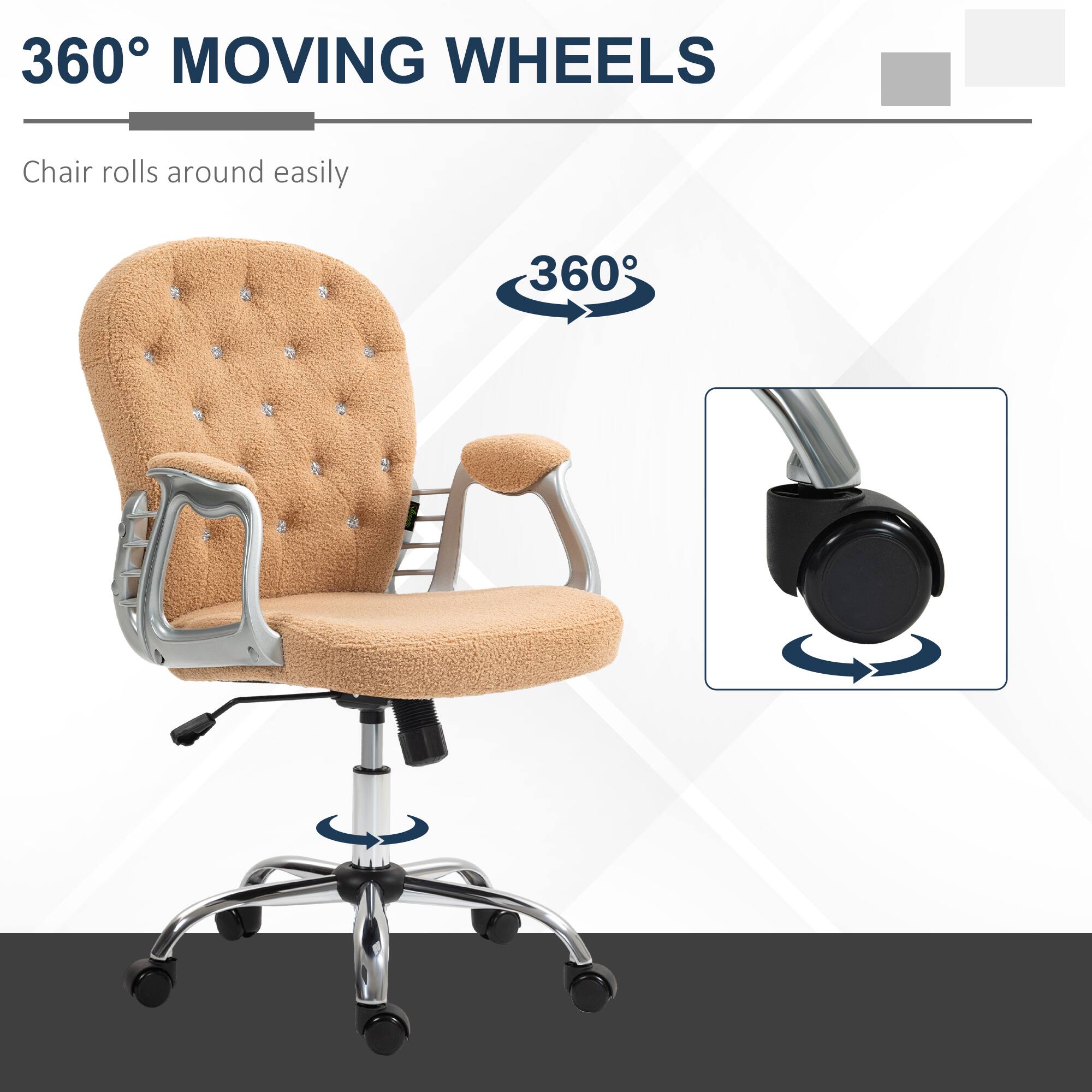 360° MOVING WHEELS, Chair rolls around easily, 360°