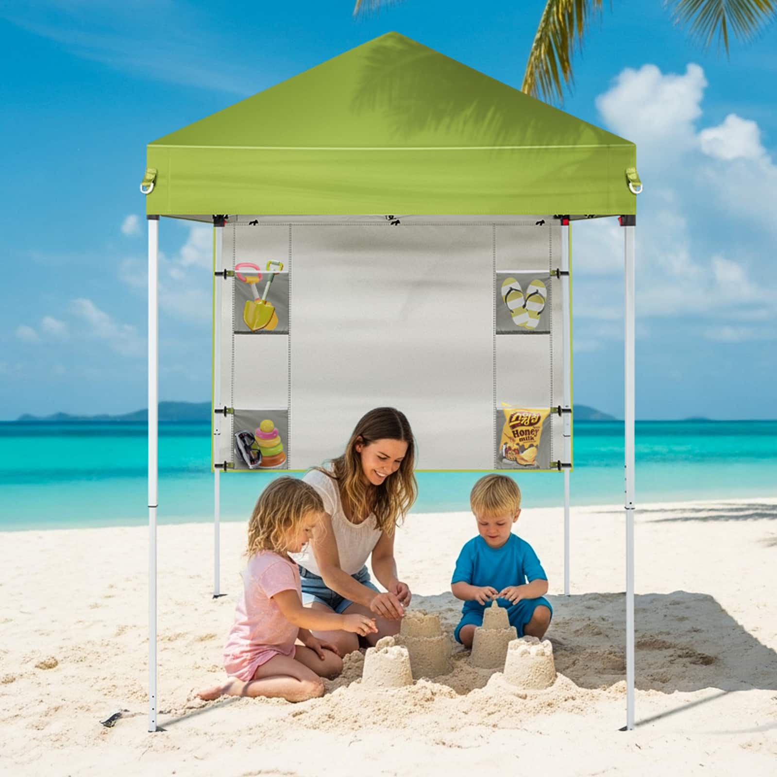Winado - 5x5 Pop Up Canopy Tent, Ez Up Outdoor Canopy Tent Instant Shelter with Carry Bag Straight Legs Patio Balcony