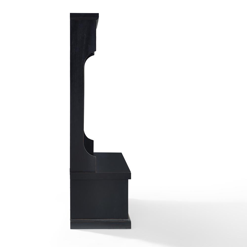 Angle. Crosley Furniture - Seaside Hall Tree - Distressed Black.