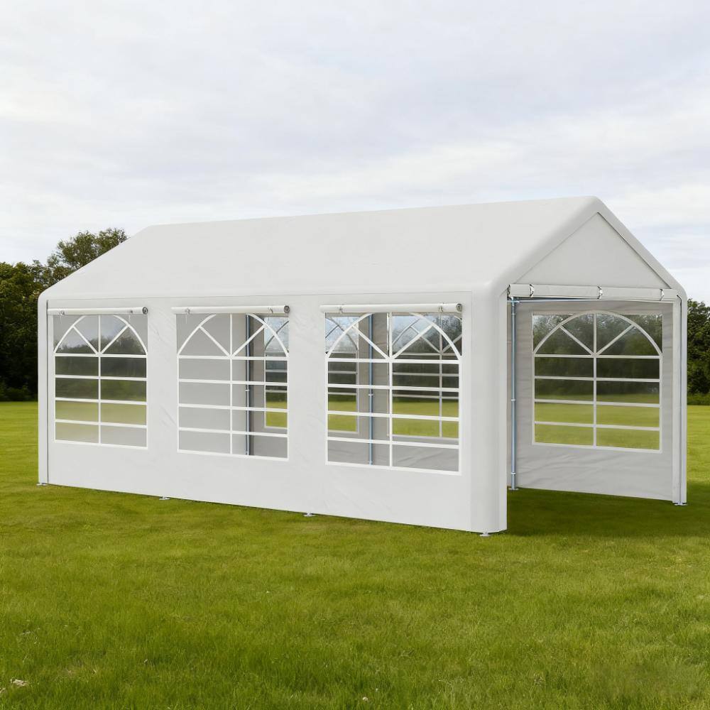 Angle. Tiramisubest - 10' x 20' Heavy Duty Party Tent with Waterproof Canopy for Outdoor Events and Gatherings - White.
