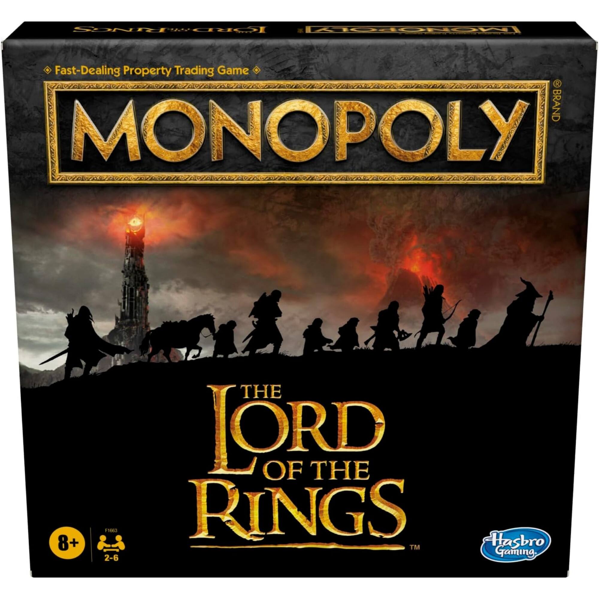 MONOPOLY  
Fast-Dealing Property Trading Game  
THE LORD OF THE RINGS  
8+  
2-6  
Hasbro Gaming