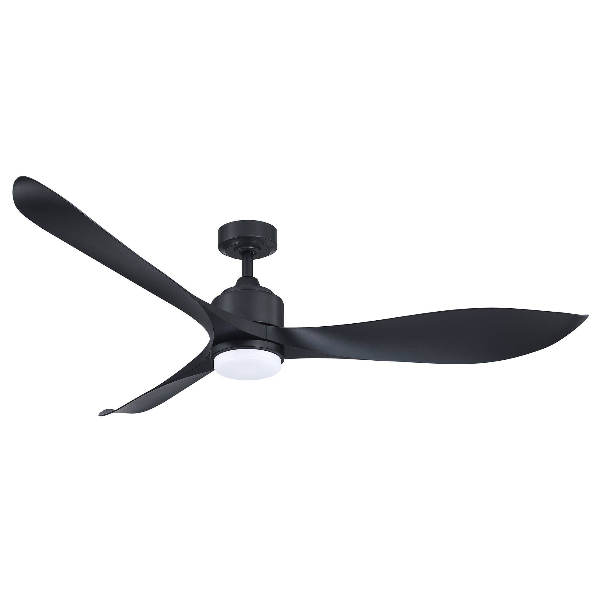 Alt View 5. Parrot Uncle - 66 in. Modern Integrated LED Black Propeller Ceiling Fan with Light and Remote - Black.