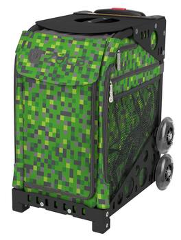 Zuca - Screen Camo Sport Insert Bag and Black Frame with Flashing Wheels - Green