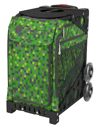 Front. Zuca - Zuca Green Screen Camo Sport Insert Bag and Black Frame with Flashing Wheels - Green.