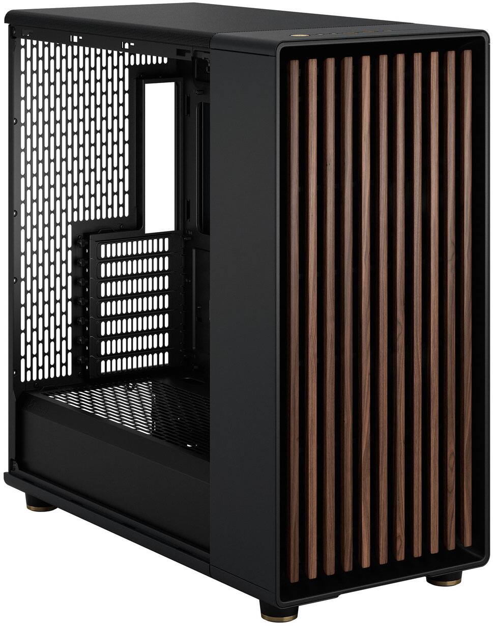 Alt View 12. Fractal Design - North XL Charcoal Black EATX, ATX, microATX, Mini-ITX Chassis with Walnut Front and Mesh Side Panel Mid Tower PC Case - Black.