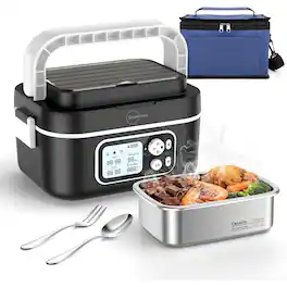 RTMB - Cordless Electric Lunch Box 1.5 L, 24 000 mAh Self‑Heating - Black