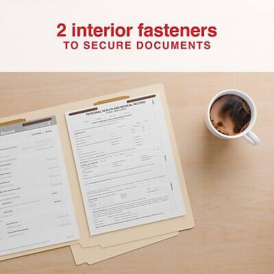 2 interior fasteners to secure documents

Personal Health Medical Record