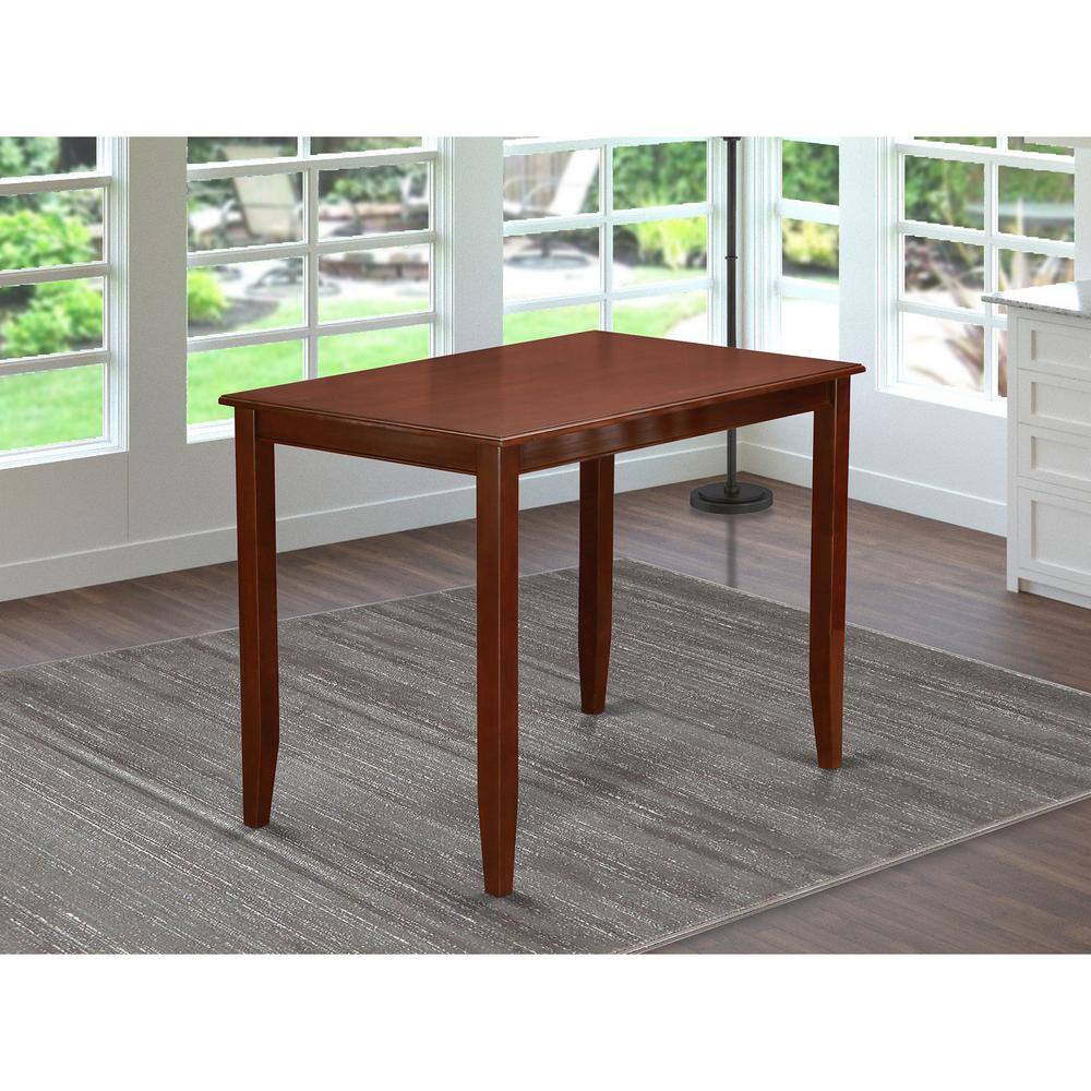 Left. East West Furniture - East West Furniture BUT-MAH-T Buckland Rectangle Counter Height Dining Table for Small Spaces, 30x48 Inch, Mahogany - Mahogany.