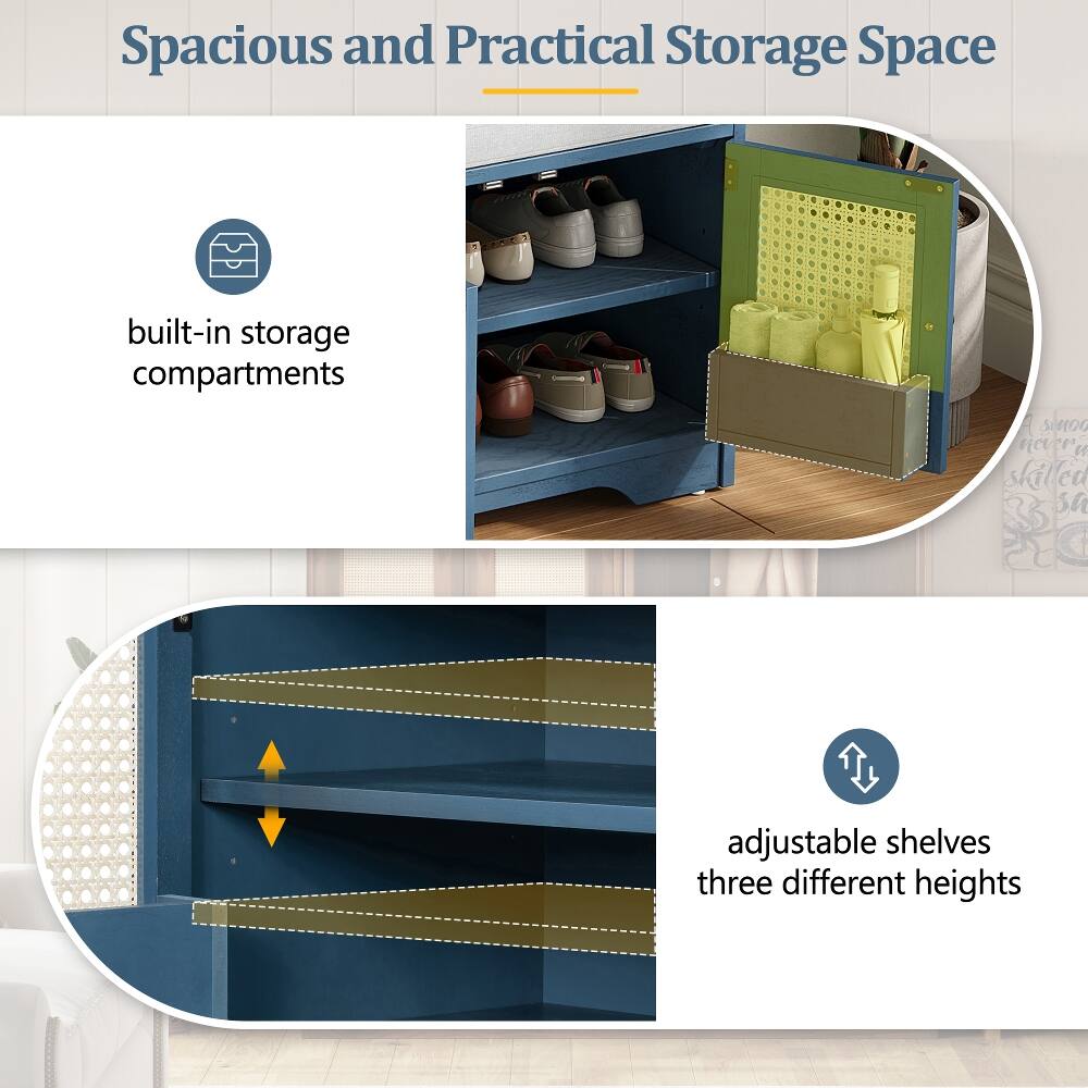 Spacious and Practical Storage Space

- built-in storage compartments
- adjustable shelves three different heights