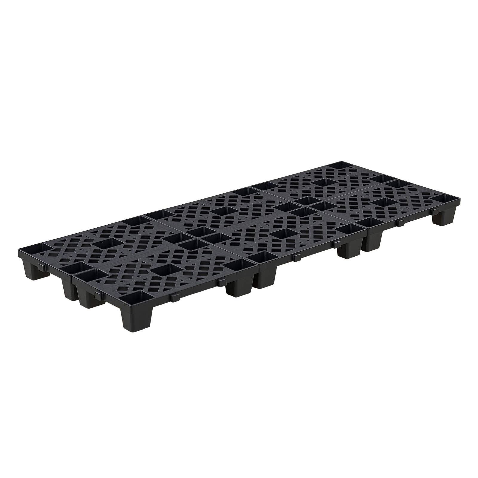 Alt View 5. VEVOR - Plastic Pallets, 6 Pcs Plastic Pallets for Basement Storage, Nestable Lightweight Waterproof Storage Pad with Breathable - Black.