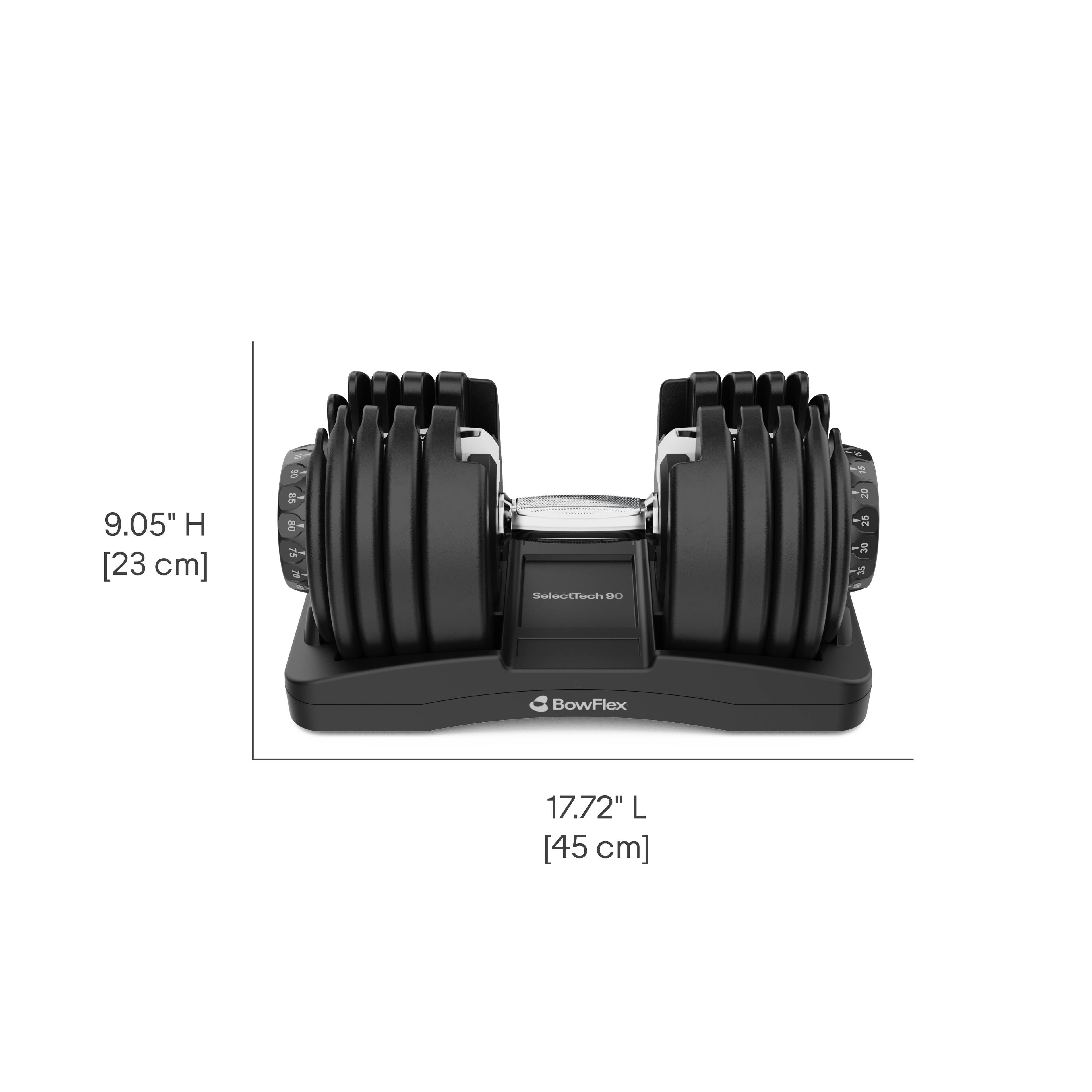 9.05" H [23 cm]  
17.72" L [45 cm]  
BelectTech SL 20 25 3e N BowFlex
