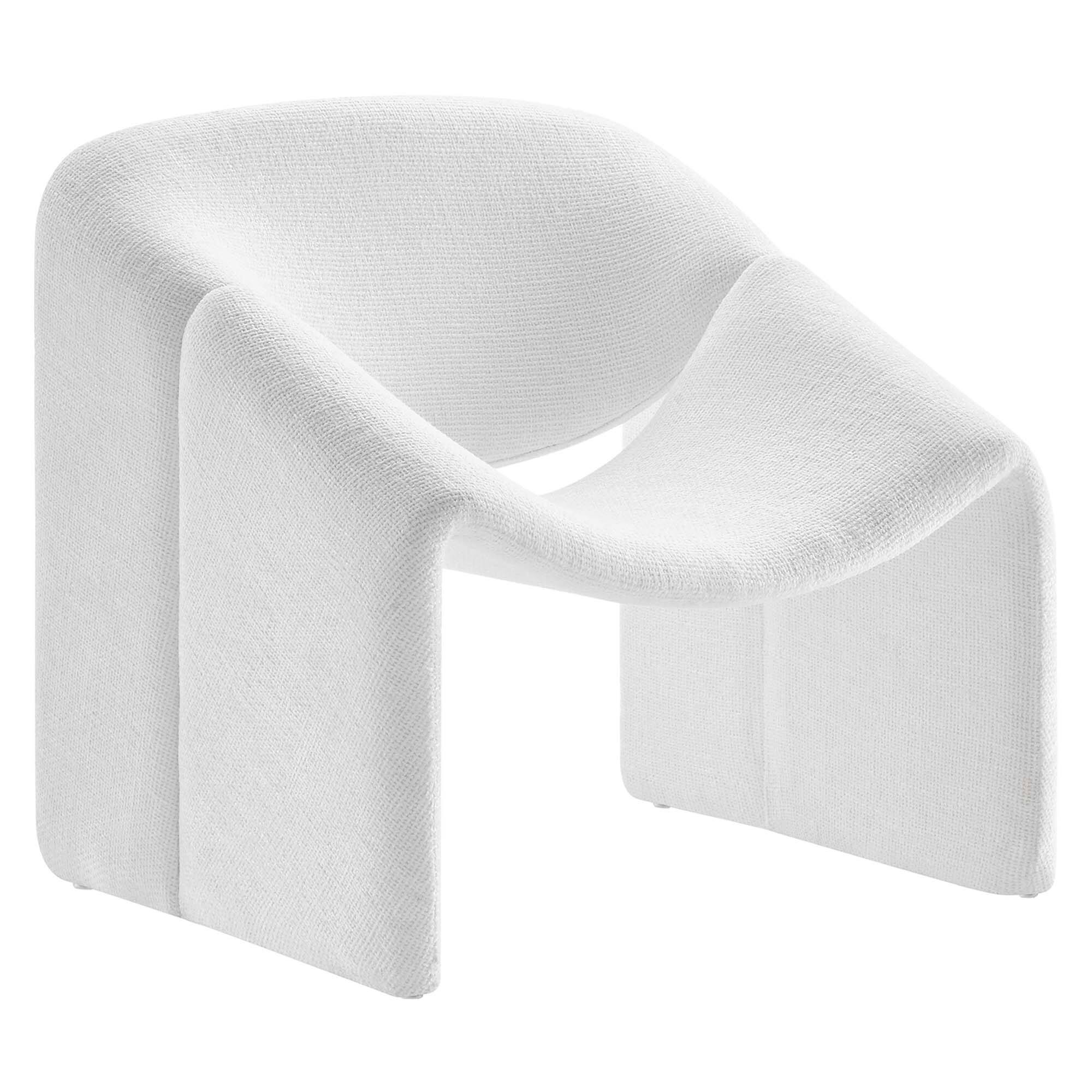 Angle. Modway - Vivi Chenille Upholstered Accent Chair by Modway - Frost.
