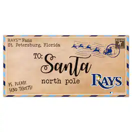 Fan Creations - Tampa Bay Rays 6'' x 12'' Letter to Santa Sign - Multicolor
