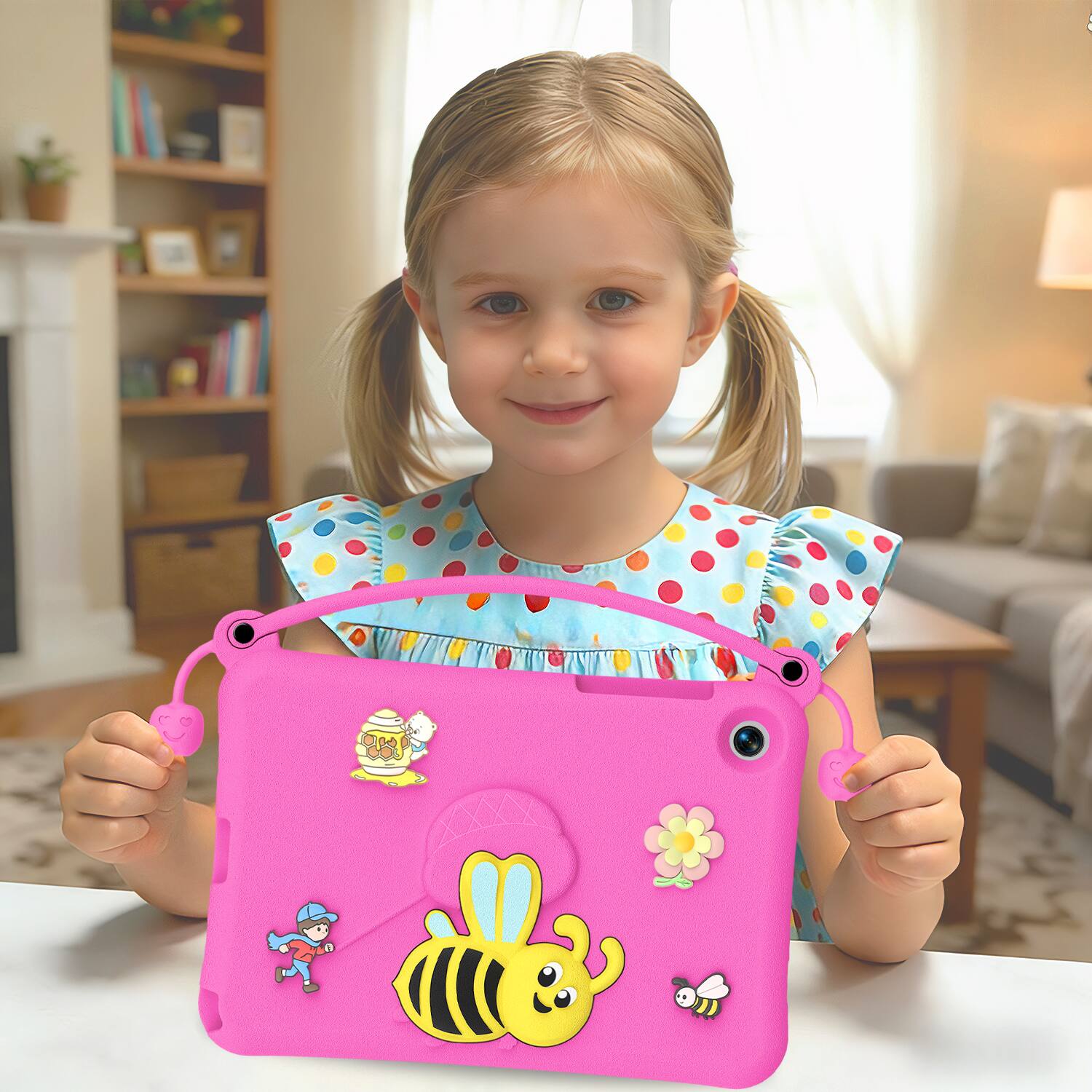 Alt View 4. Dteck - for Samsung Galaxy Tab A11+ 2025 (X230) & Galaxy Tab A9+ 2023 (X210) 11" Kids EVA Tablet Case,Shockproof Cover + Handle - Rosered.