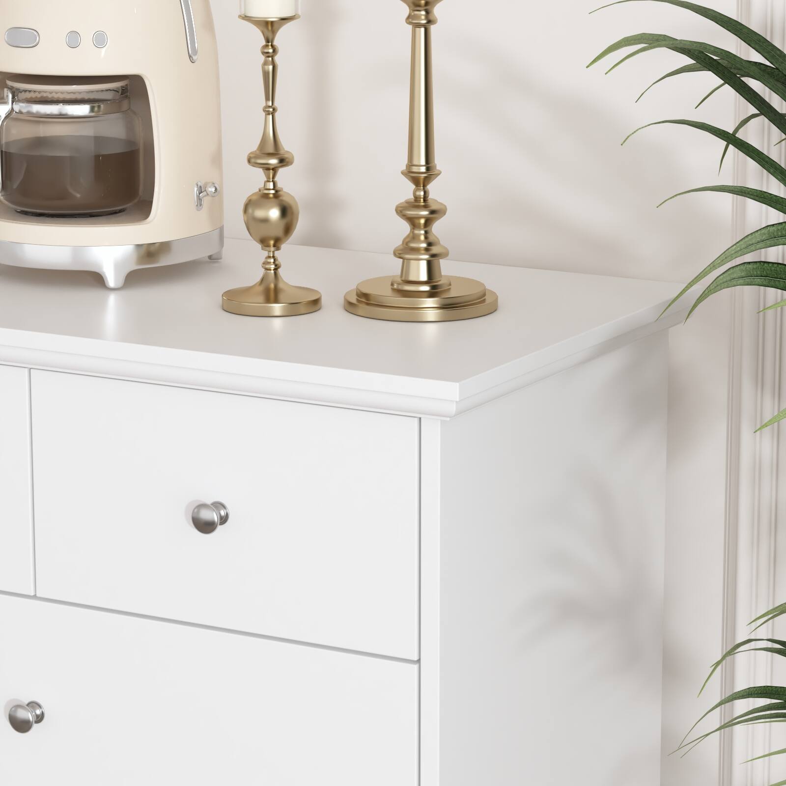 Back. Famapy - Famapy Horizontal Dresser: Elevate Spaces with European - Style Elegance - White.