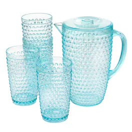 Gibson - Home Malone 5 Piece Plastic Pitcher and Tumbler Set - Light Blue
