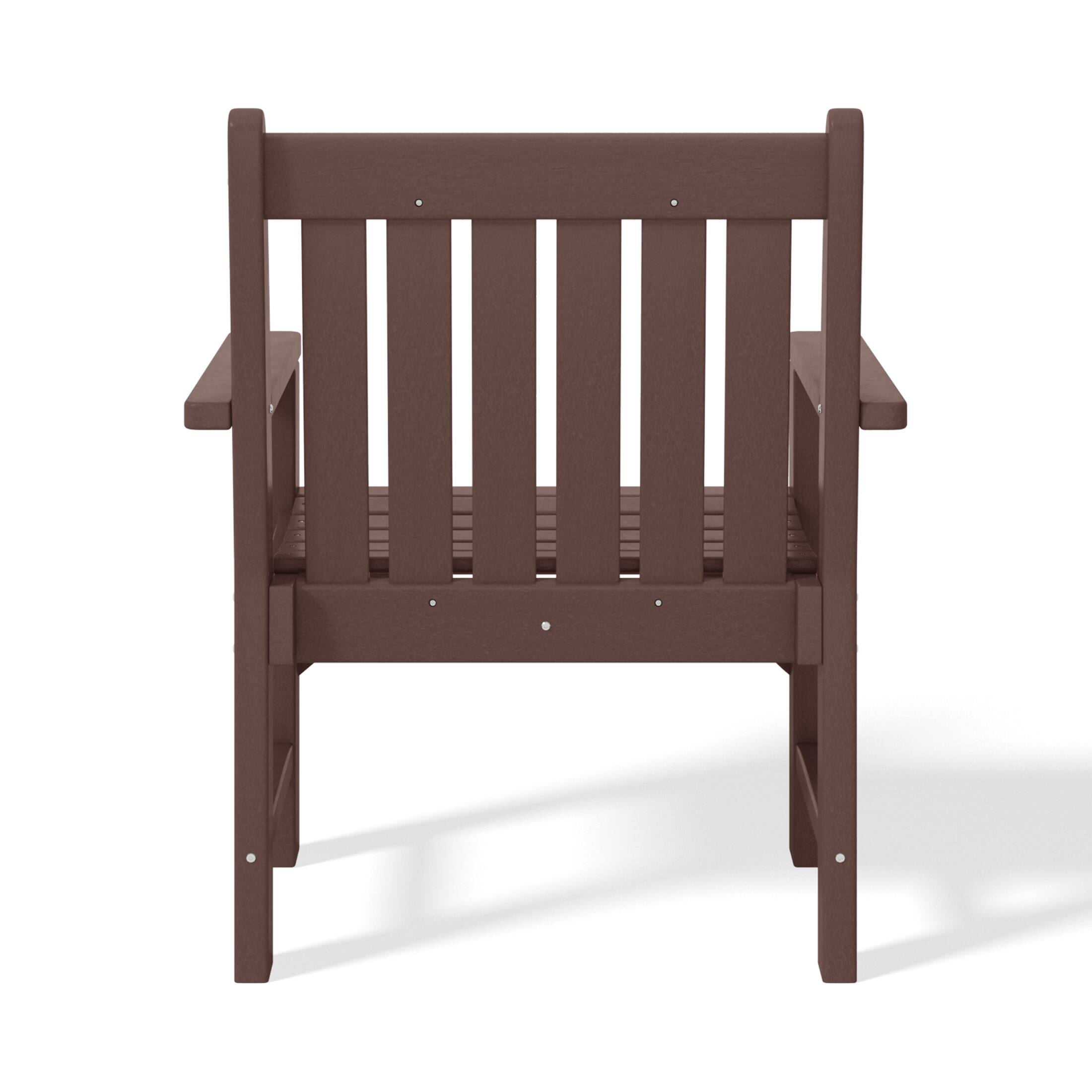 Alt View 2. WestinTrends - WestinTrends Malibu Outdoor Patio HDPE Adirondack Dining Arm Chair - Dark Brown.