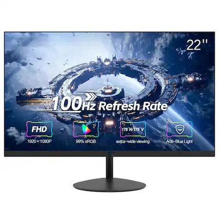 22" 100Hz Refresh Rate
FHD 1920 x 1080P
99% sRGB
178° H/178° V
Extra-wide viewing
Anti-Blue Light
