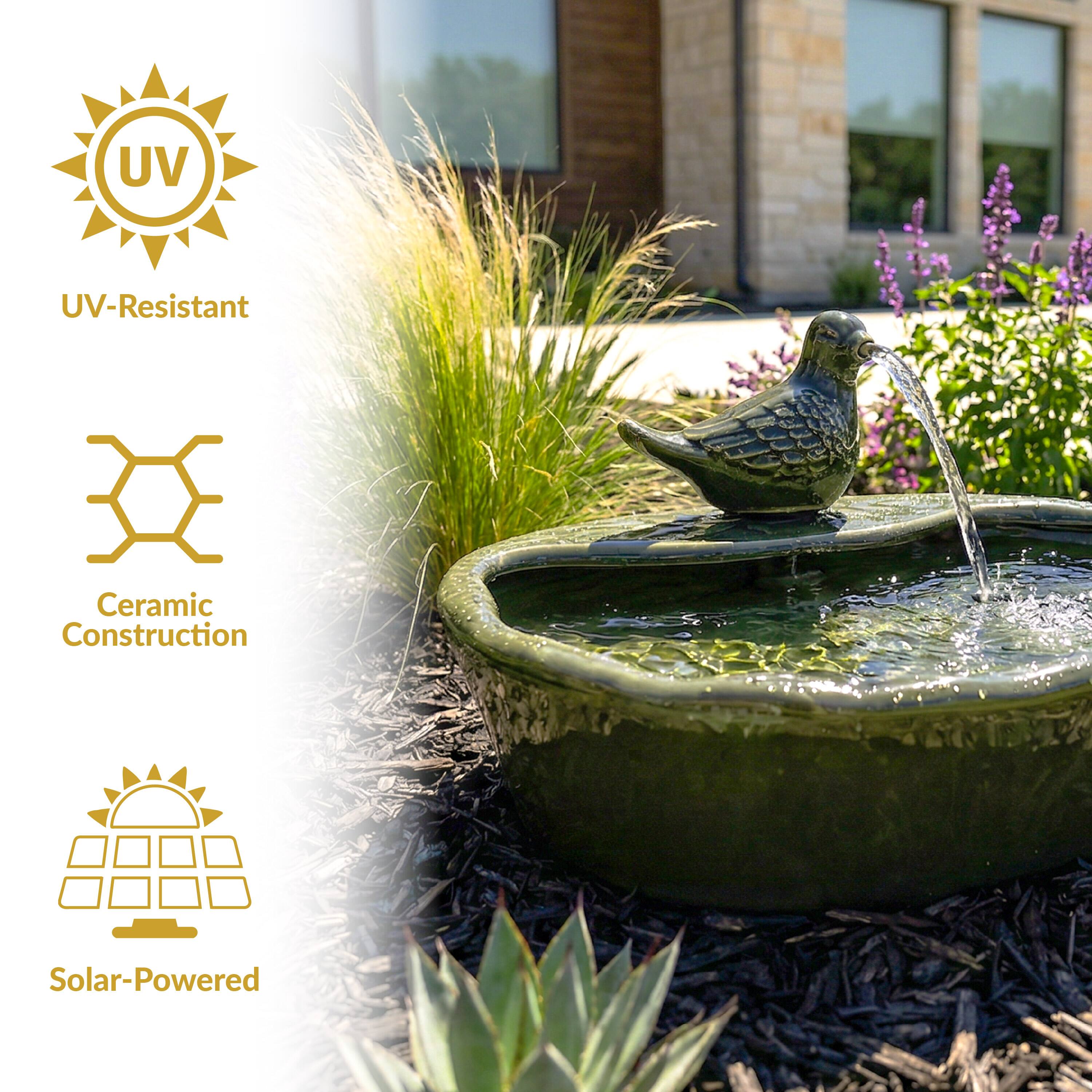 UV-Resistant  
Ceramic Construction  
Solar-Powered