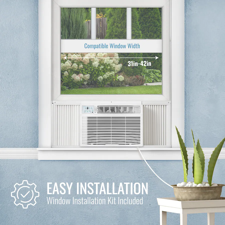 Window Size Format Keystone 1,000 Sq. Ft. 18,800/18,400 BTU 230V Window Air Conditioner ...