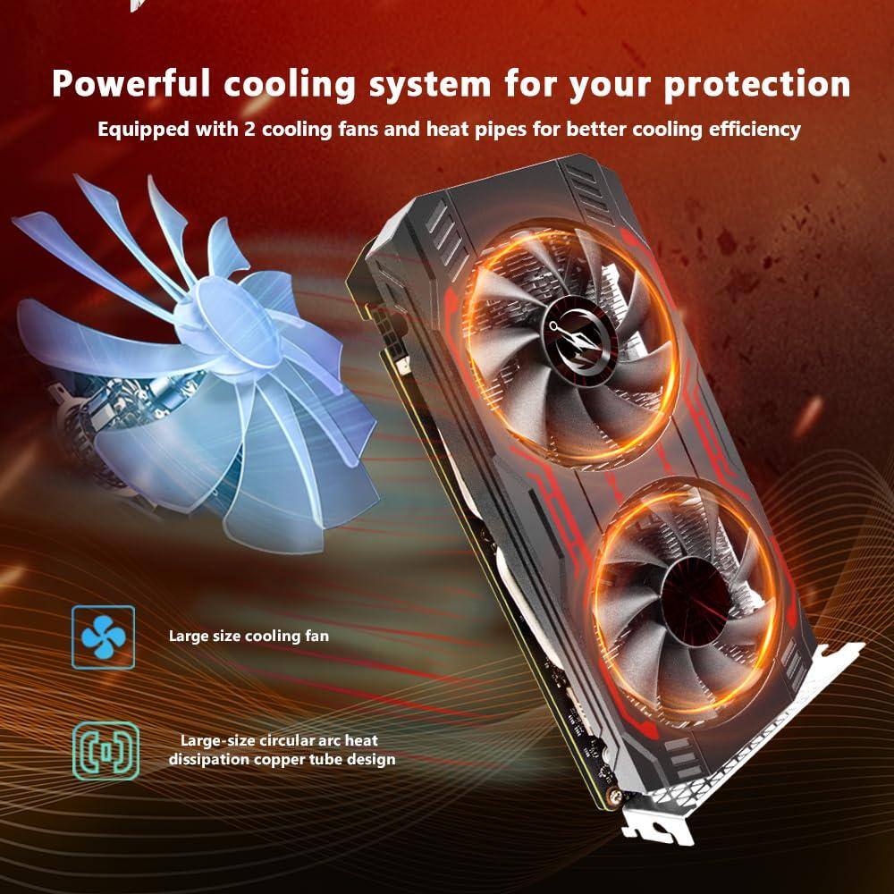 Powerful cooling system for your protection  
Equipped with 2 cooling fans and heat pipes for better cooling efficiency  

- Large size cooling fan  
- Large-size circular arc heat dissipation copper tube design