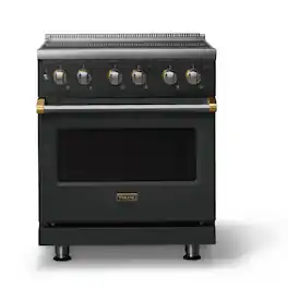 Viking - 30"W. Pro5S 4.7 Cu. Ft. Freestanding 4 Element Electric Convection Range - /Brushed Brass - Antique Bronze