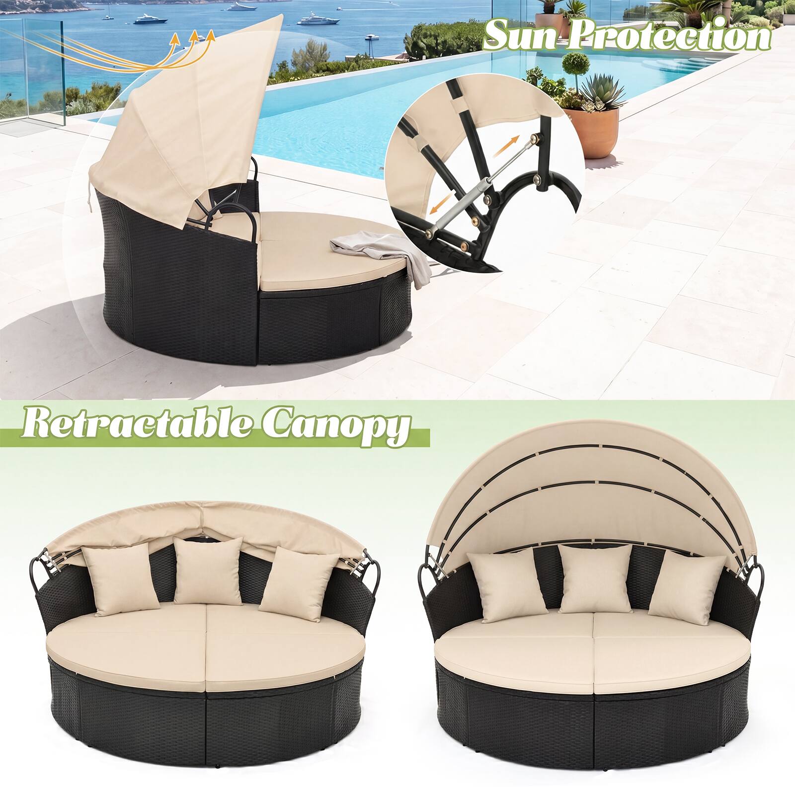 Sun Protection Retractable Canopy