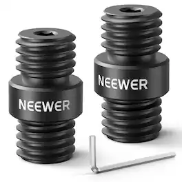 Neewer - 15mm Rod Connector 2-Pack, M12, Black