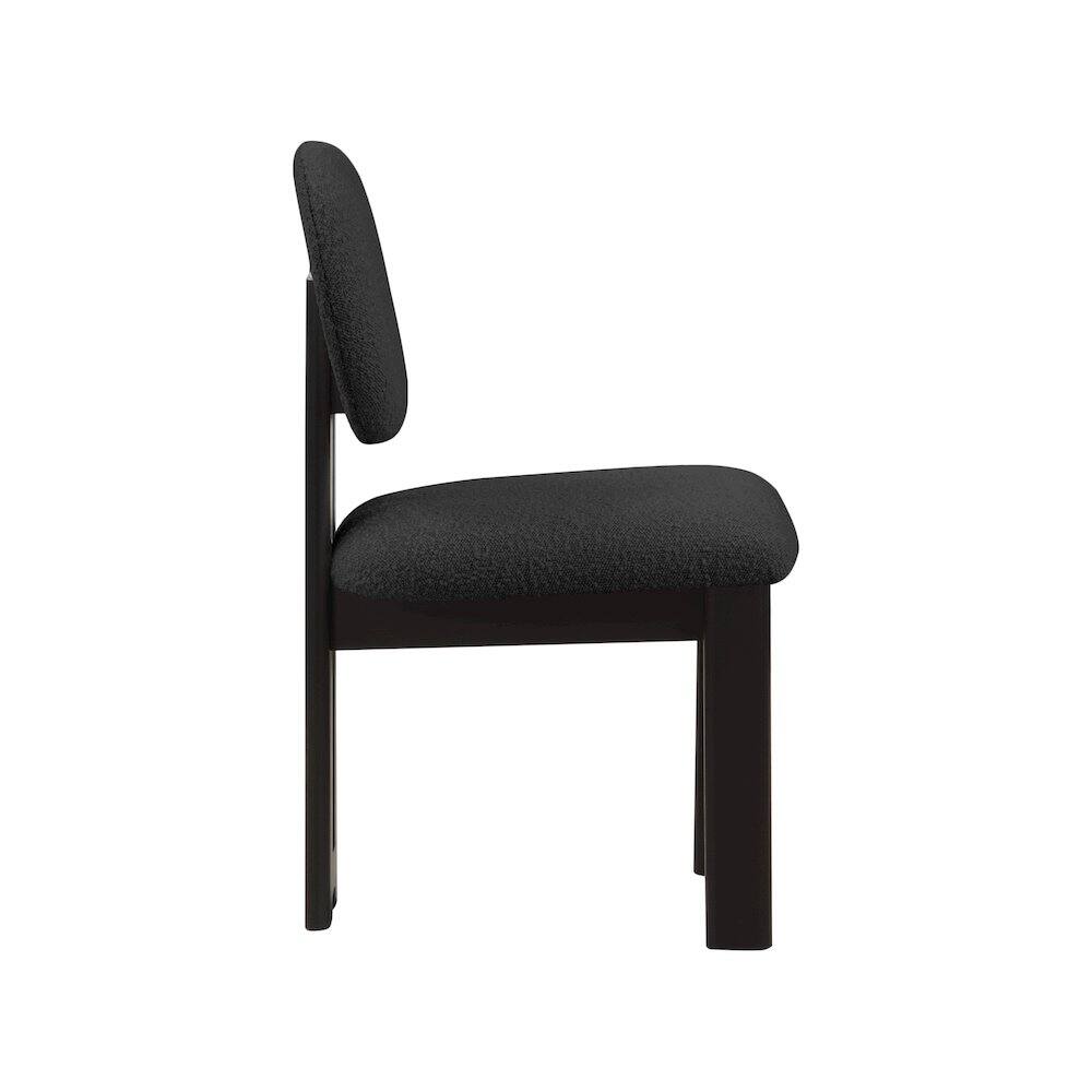 Alt View 3. Meridian Furniture - Napa Black Boucle Fabric Dining Chair, Set of 2 - Black.