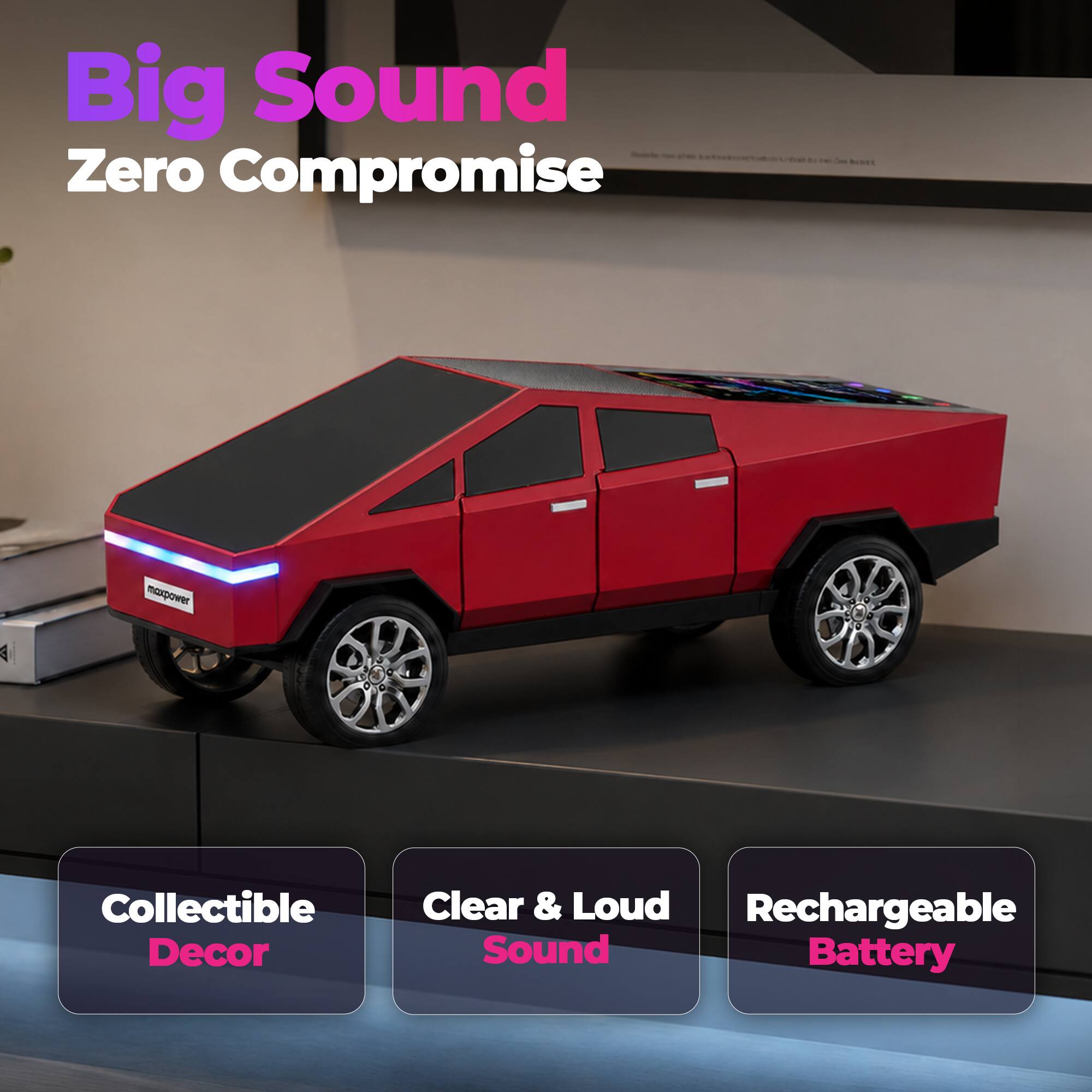 Big Sound Zero Compromise  
NODE marpower  
Collectible Decor  
Clear & Loud Sound  
Rechargeable Battery