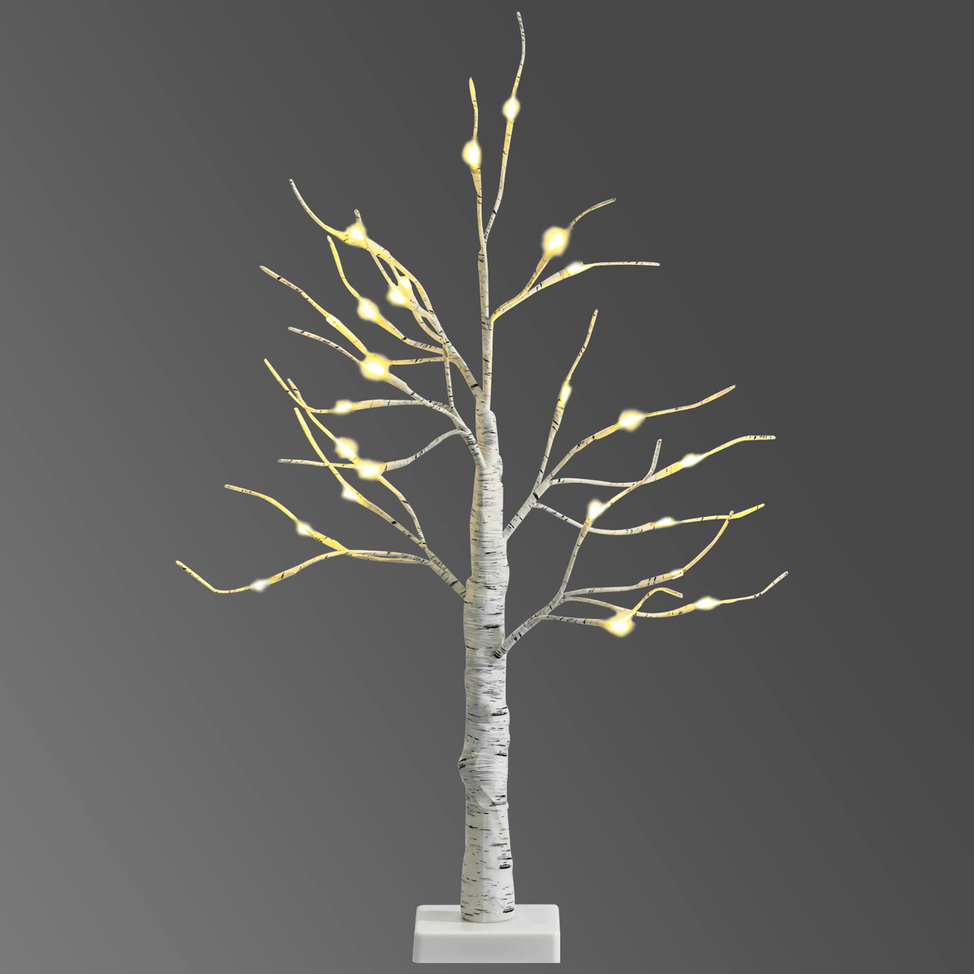 Alt View 1. Costway - 2ft Pre-lit Twig Birch Tree Battery Powered for Christmas Holiday - White.