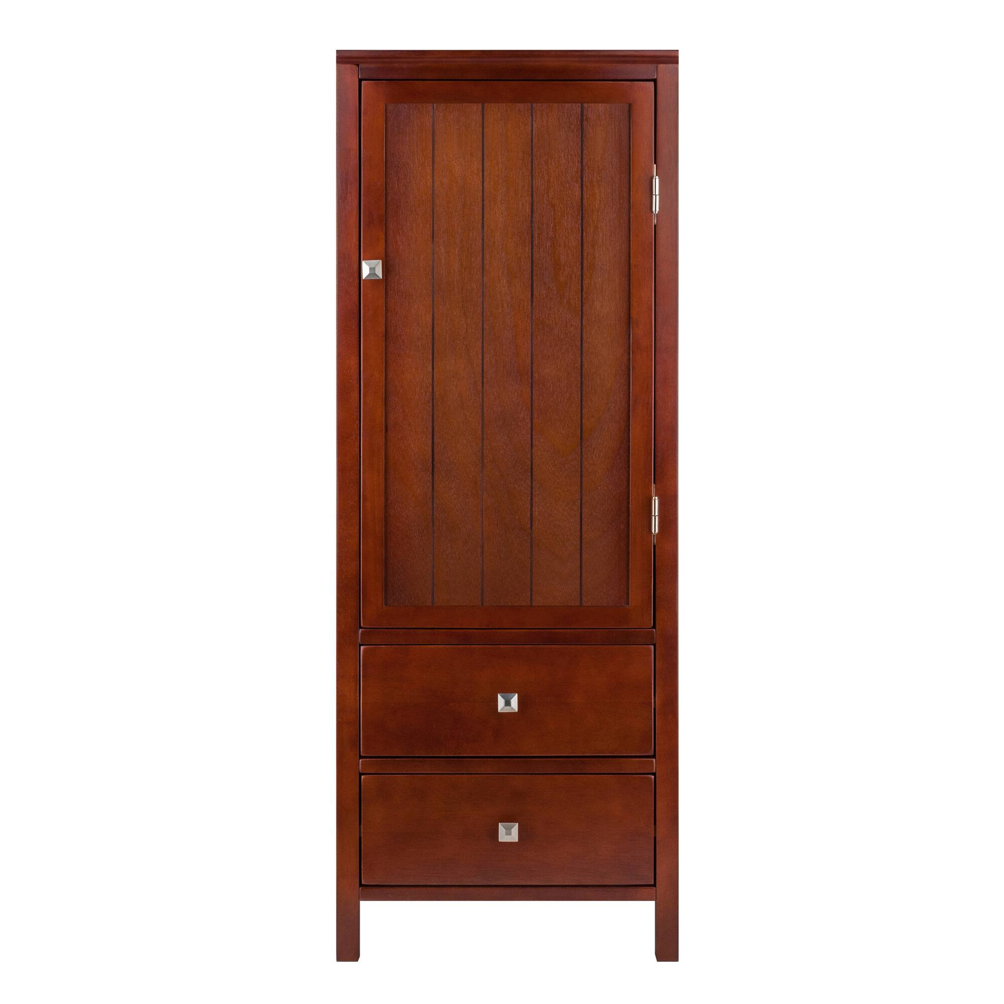 Alt View 1. Winsome Wood - Brooke Jelly 2-Drawer Cupboard - Walnut.