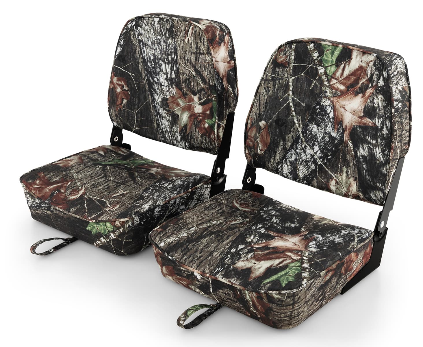 Costway - 2-Piece Folding Boat Seat Set with Sponge Padding & Aluminum Hinges Low Back - Camouflage