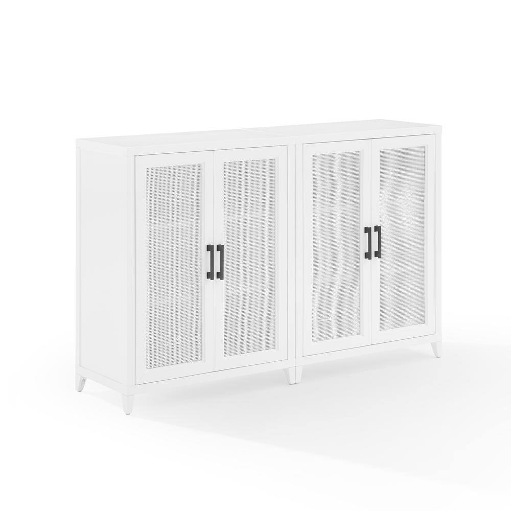 Alt View 4. Crosley Furniture - Milo 2-Piece Media Sideboard Cabinet Set - 2 Storage Pantries - White.