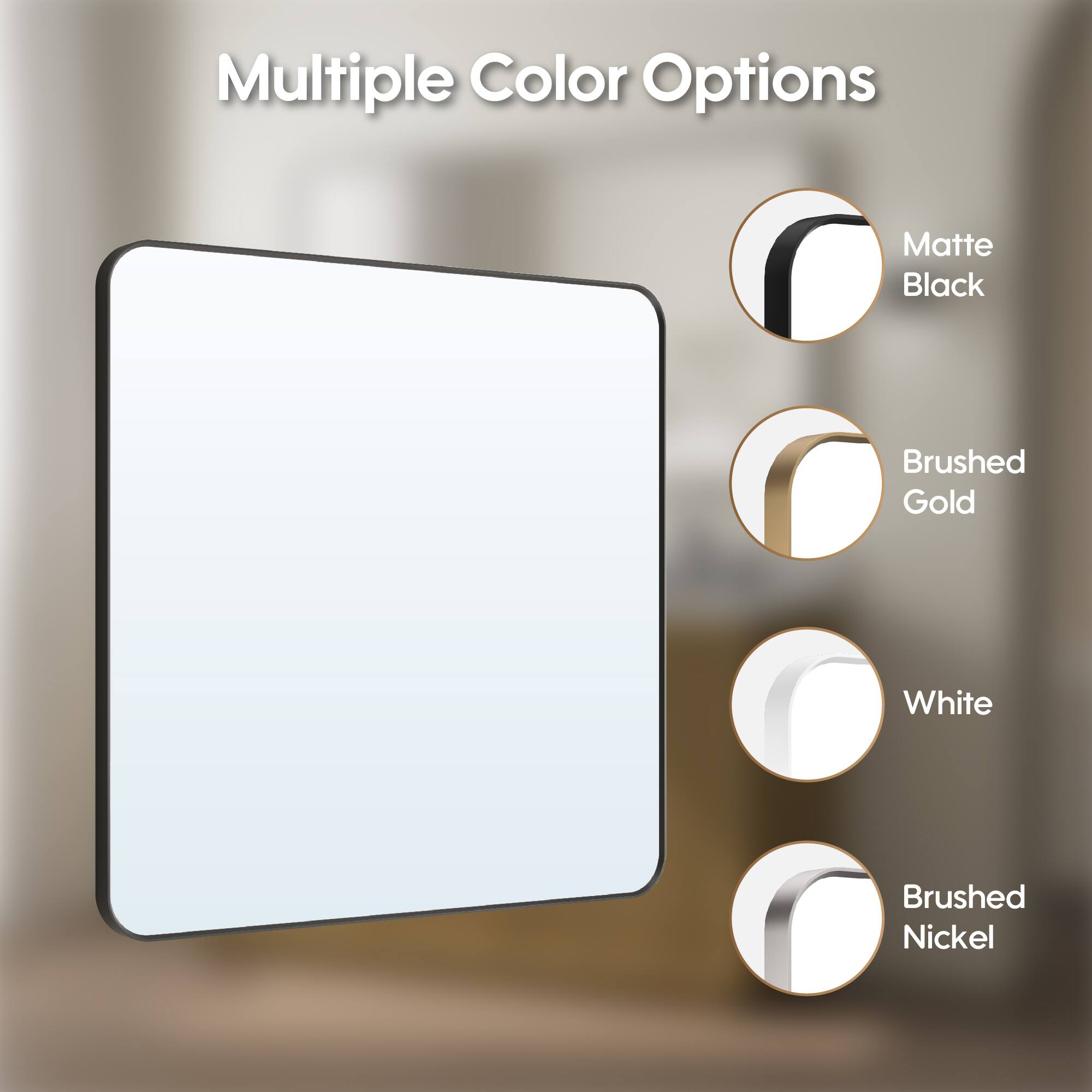 Multiple Color Options: Matte Black, Brushed Gold, White, Brushed Nickel
