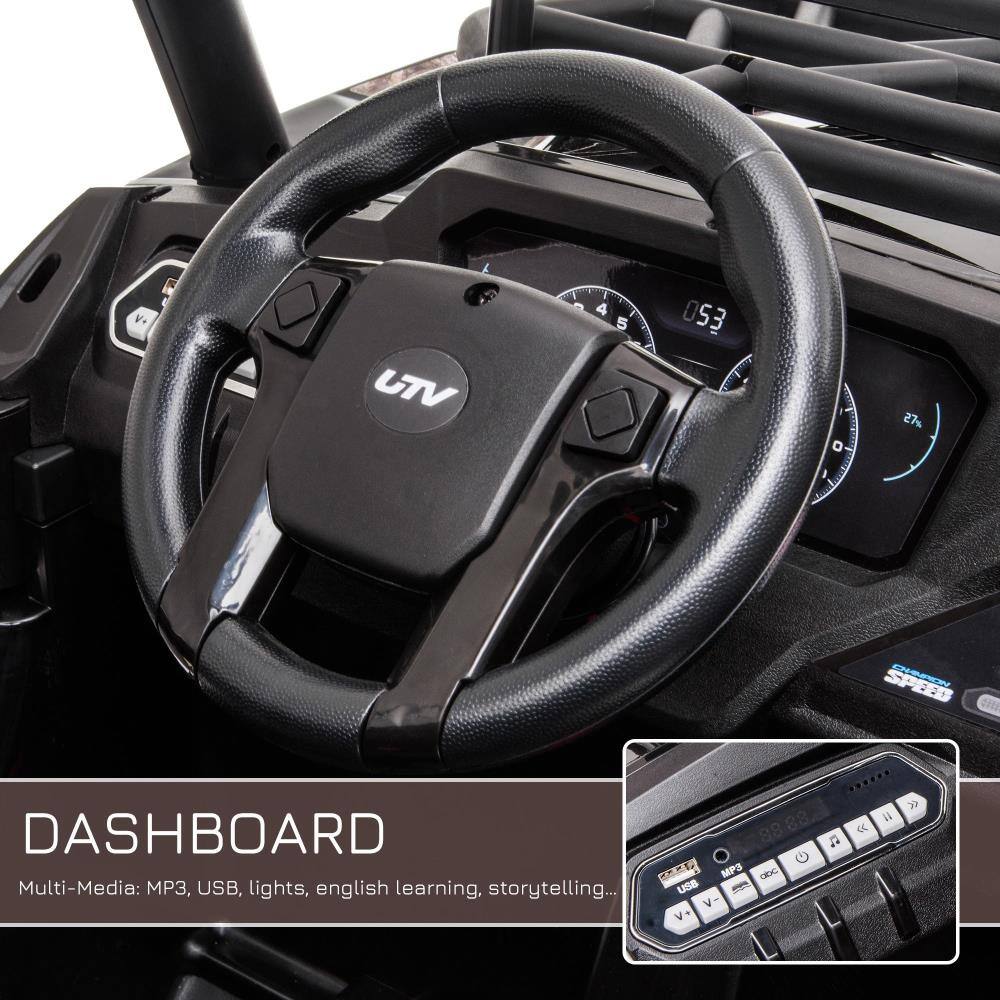 DASHBOARD

Multi-Media: MP3, USB, lights, english learning, storytelling...

V+ A CTV A 4 5 053 o 27% I SPEED

MP3 abc USB V- V 4 i 2