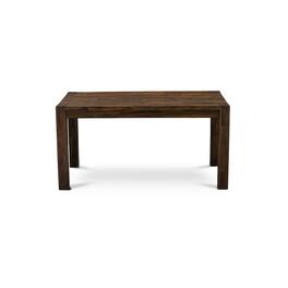 East West Furniture - Beautiful Rectangular Table with Distressed Jacobean Color Table Top Surface and Asian Wood Dinette Table Wooden Leg - Brown