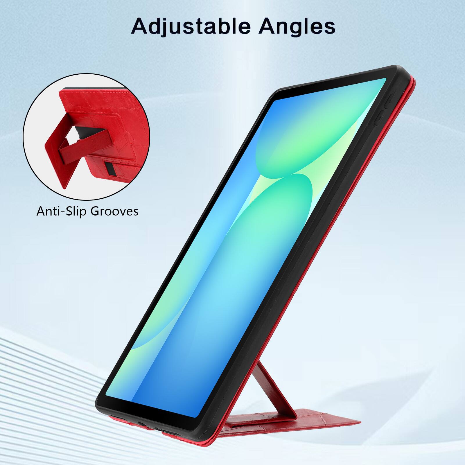 Adjustable Angles  
Anti-Slip Grooves