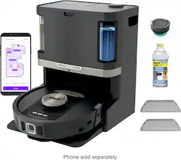 Shark - Robot Vacuum & Mop PowerDetect NeverTouch Pro, Combo, Self-Emptying & Self-Refilling with Self-Clean Pad Wash & Dry - Black